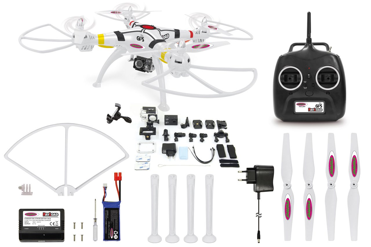 HD Payload GPS Full Wifi Weiß Quadrocopter, Drone Altitude ComingHome JAMARA