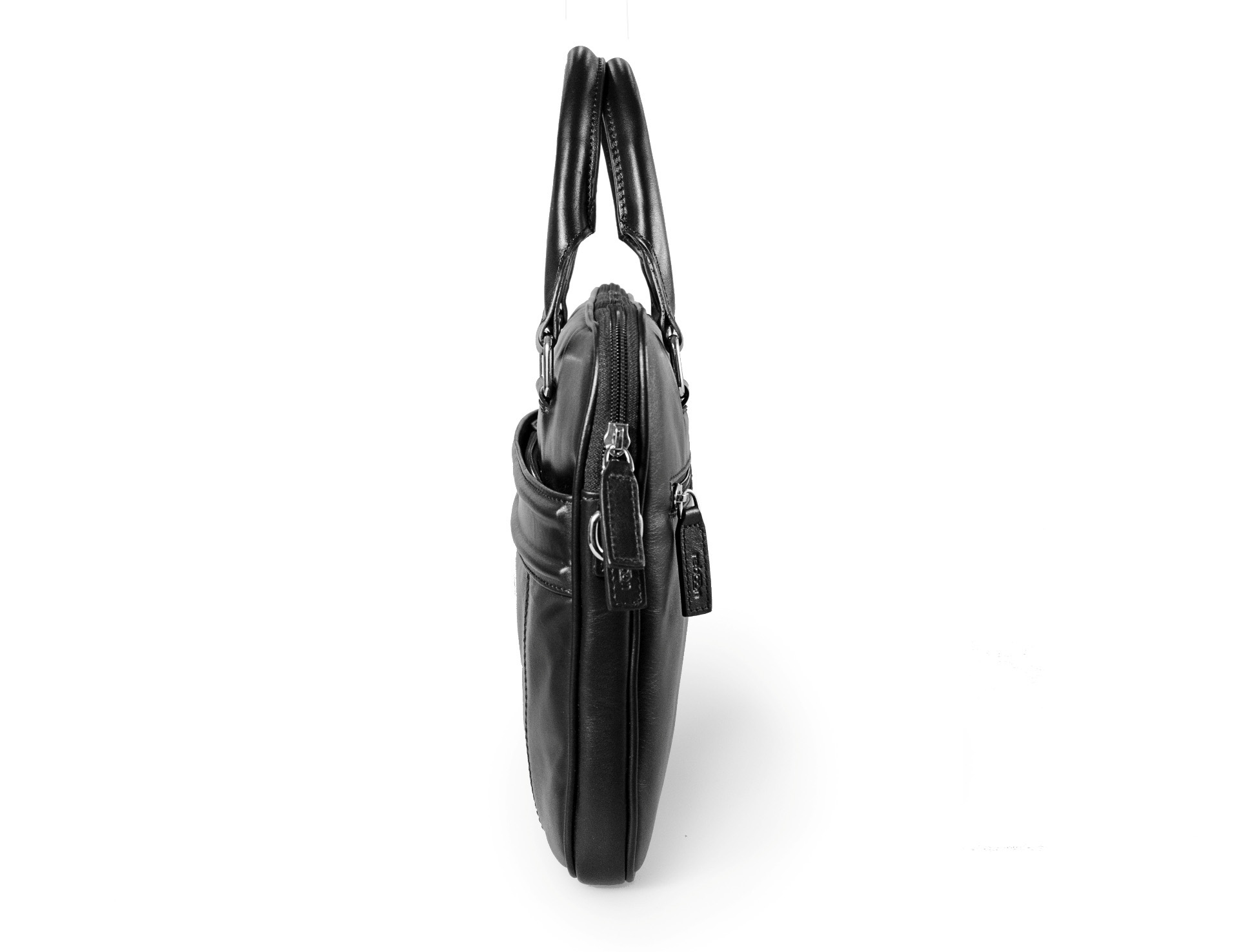 REBOON 600 Notebooktasche Kompakttasche für Universal Leder, Schwarz