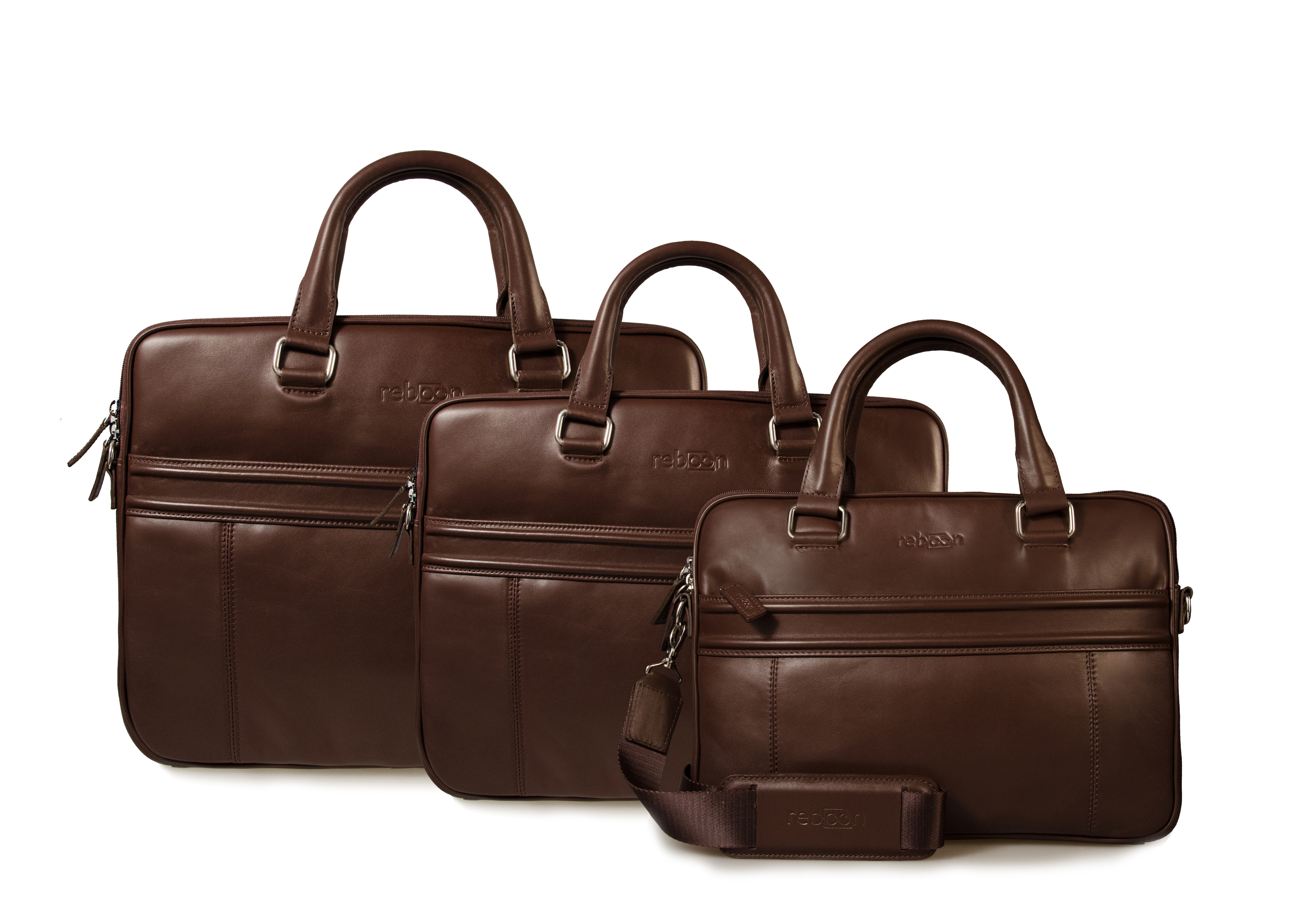 REBOON 605 Notebooktasche Kompakttasche für Universal Leder, Braun