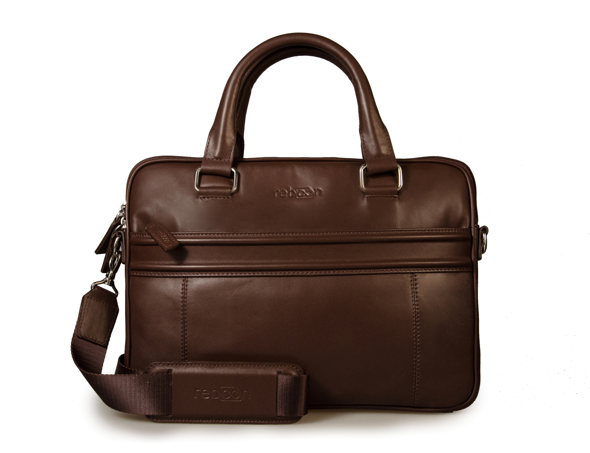 REBOON 605 Notebooktasche Kompakttasche für Universal Leder, Braun
