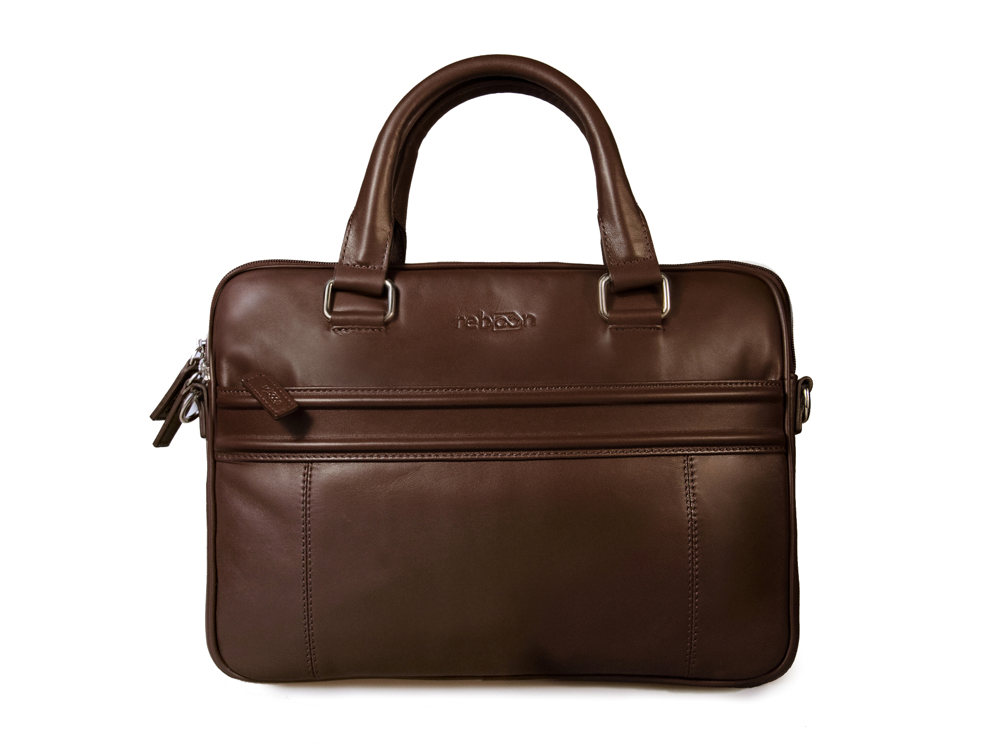 REBOON 605 Notebooktasche Kompakttasche für Universal Leder, Braun