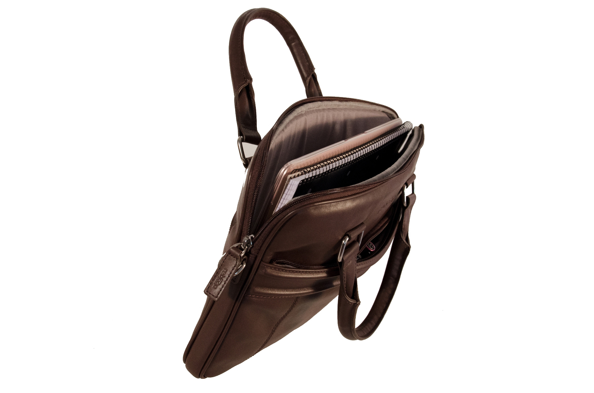 REBOON 605 Notebooktasche Kompakttasche für Universal Leder, Braun