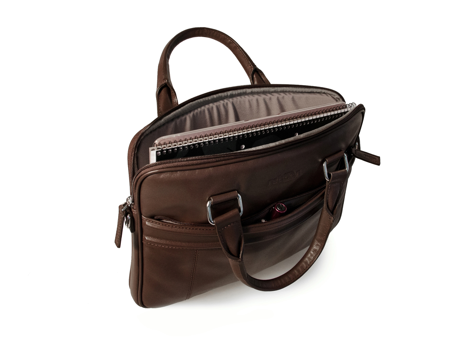 REBOON 605 Notebooktasche Kompakttasche für Universal Leder, Braun