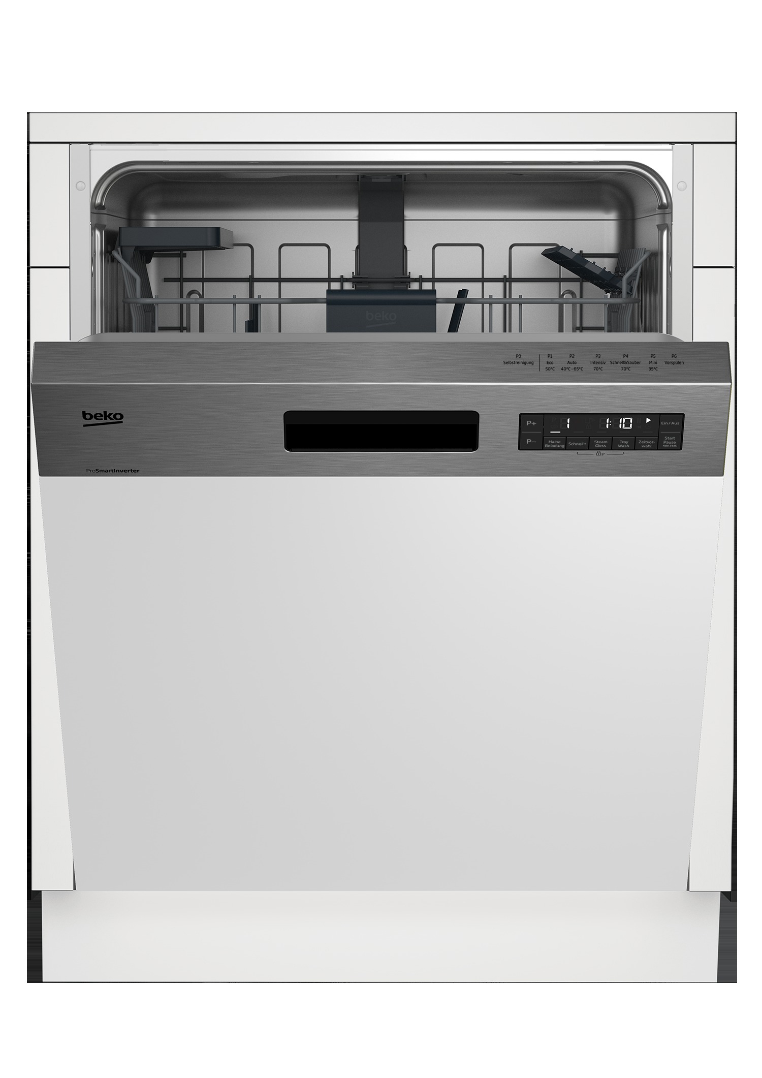 BEKO DSN6634FX2 Geschirrspüler (teilintegrierbar, 598 mm breit, 44 dB (A), E)