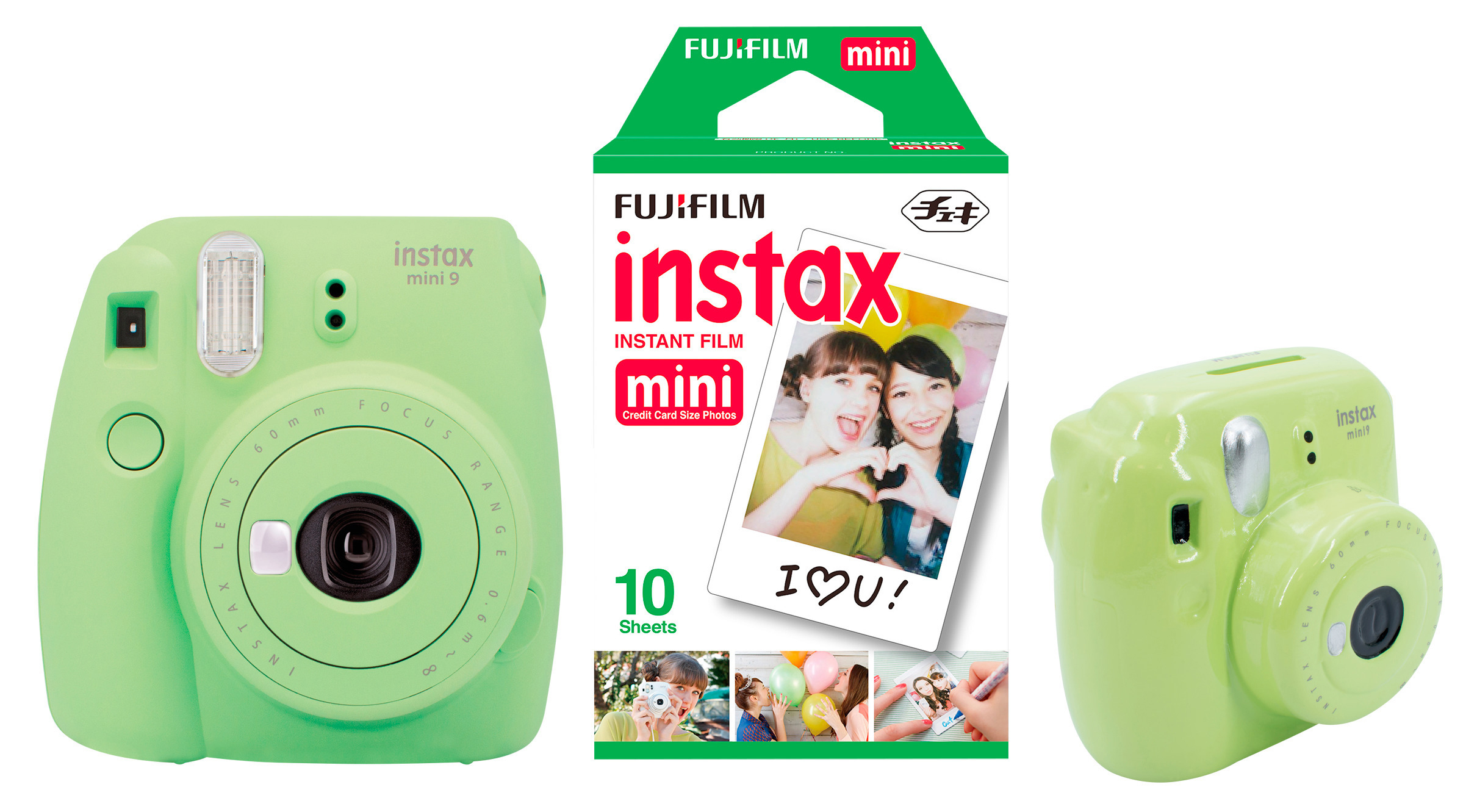 FUJIFILM Instax Mini 9 Sparset Sofortbildkamera, Lime Green