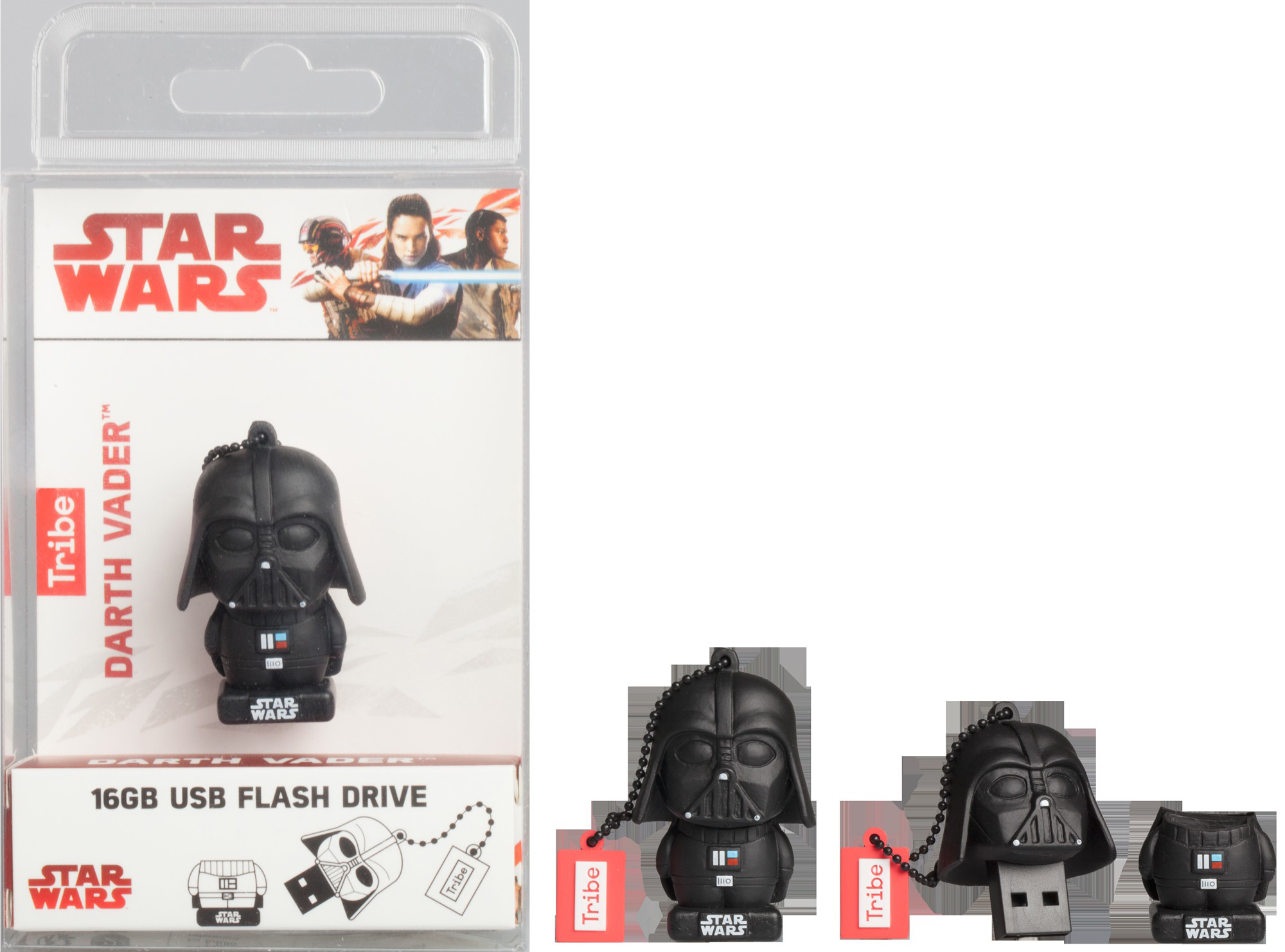 TRIBE The Last Jedi Darth Vader USB Stick, 16 GB, 16 MB/s, Schwarz