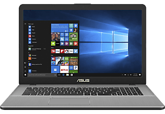 ASUS N705UD-GC104T szürke laptop (17,3" FHD matt/Core i7/16GB/256GB SSD+1TB HDD/GTX 1050 4GB/Windows 10)