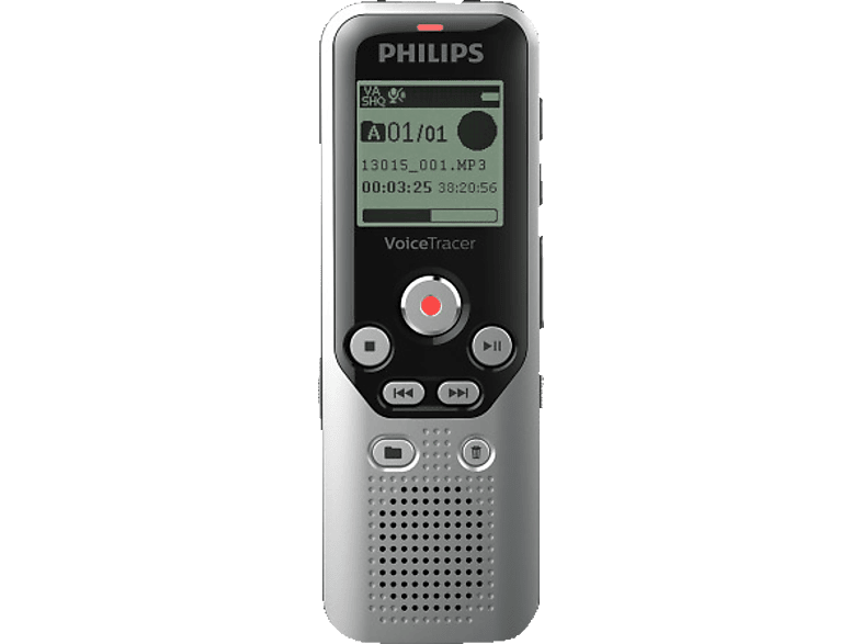 Dunkel PHILIPS Silber VoiceTracer Audiorecorder, DVT1250 und Schwarz