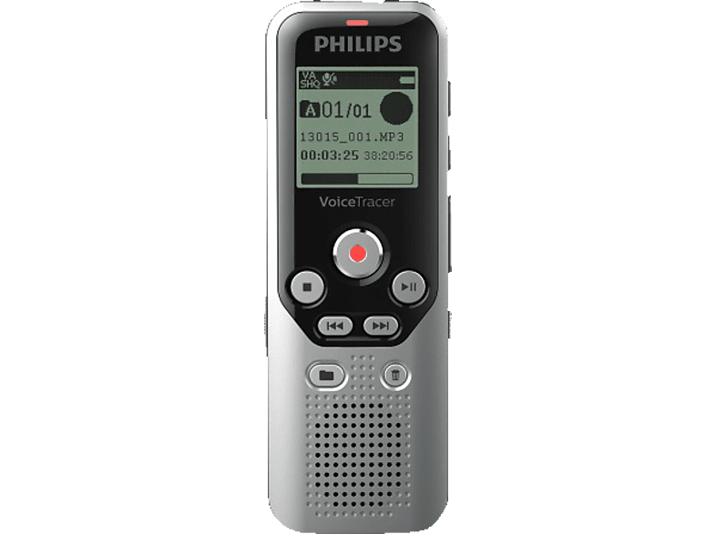 Dunkel und Silber VoiceTracer DVT1250 Audiorecorder, PHILIPS Schwarz