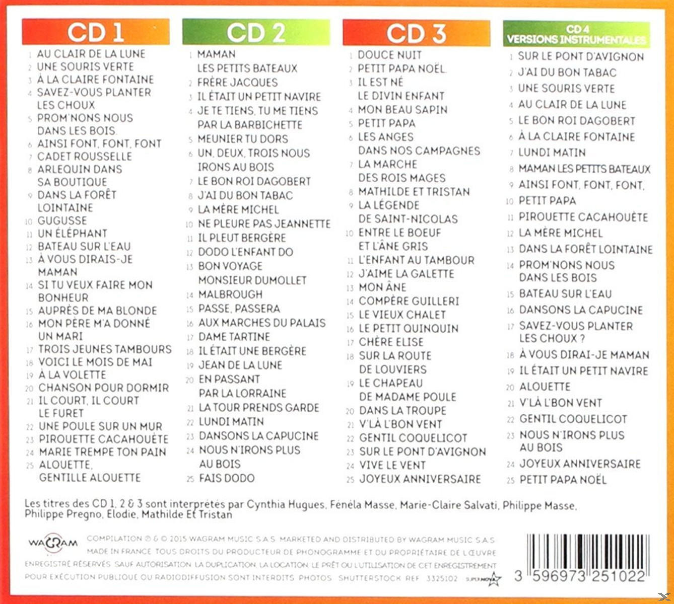 CD-boekje met Franse tekst. Cd's 1, 2, 3 staan vermeld. Achterkant met barcode en copyright info.