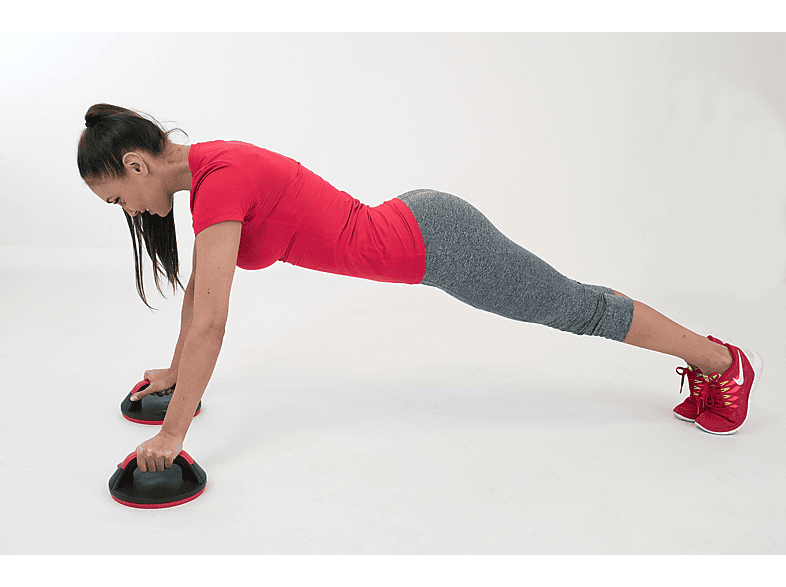 CHRISTOPEIT 1 Paar Liegestützgriffe, Schwarz/Rot