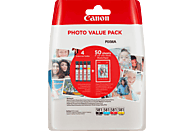 CANON CLI-581 Photo Value Pack inkl. 50 Blatt Canon Fotopapier PP-201 Tintenpatrone Mehrfarbig (2106C005AA)