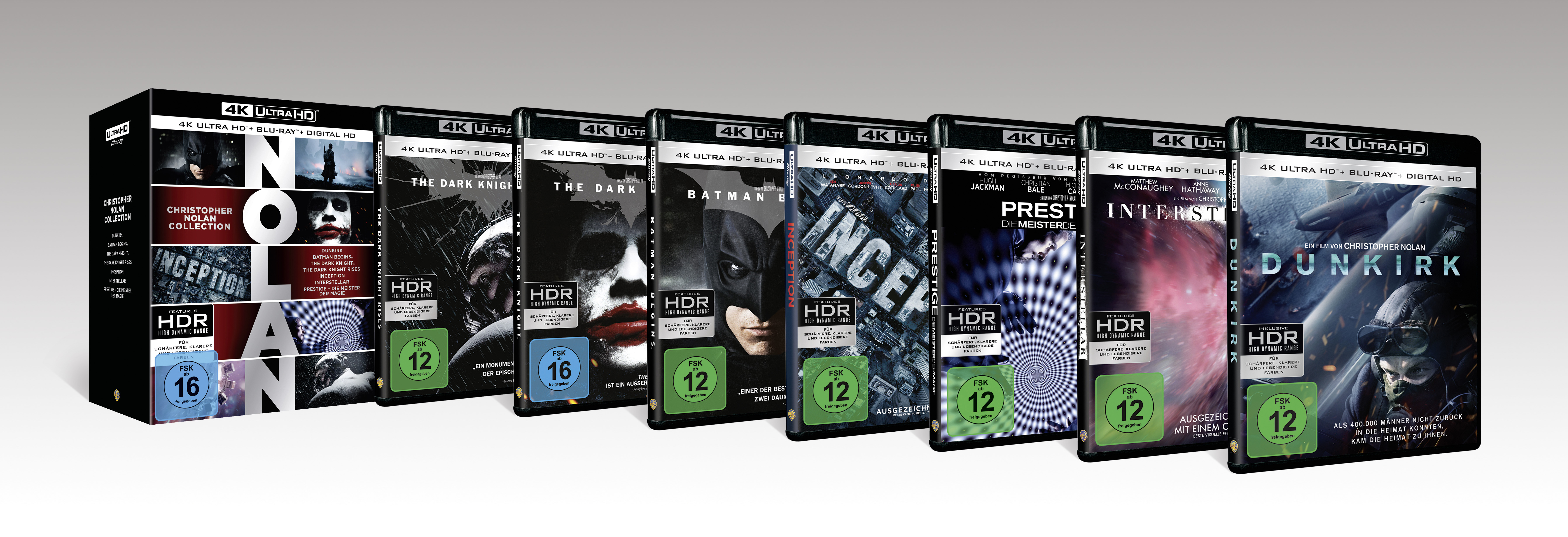 Nolan Collection – Exklusiv-Box mit 21 Discs (7x 4K Ultra HD + 7x Blu-ray + 7x Bonus-Blu-ray) 4K Ultra HD Blu-ray + Blu-ray