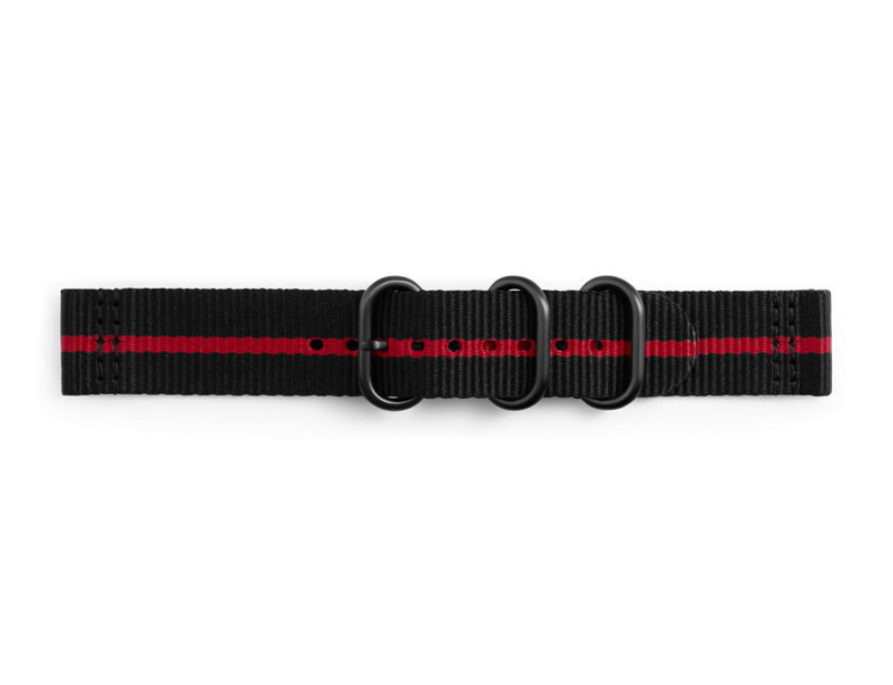 SAMSUNG Strap Studio Premium Nato, Ersatzarmband, Schwarz-Rot