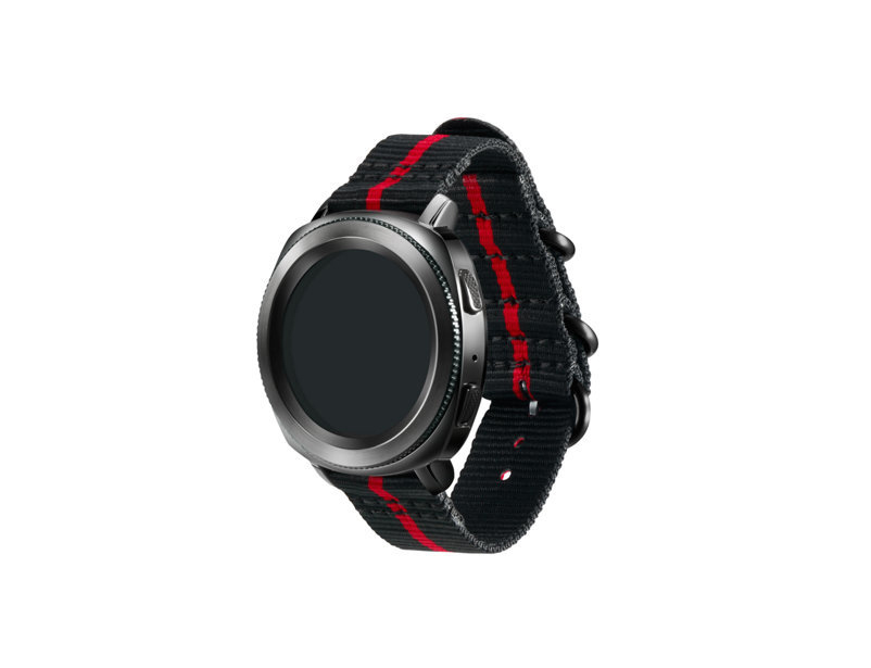 SAMSUNG Strap Studio Premium Nato, Ersatzarmband, Schwarz-Rot