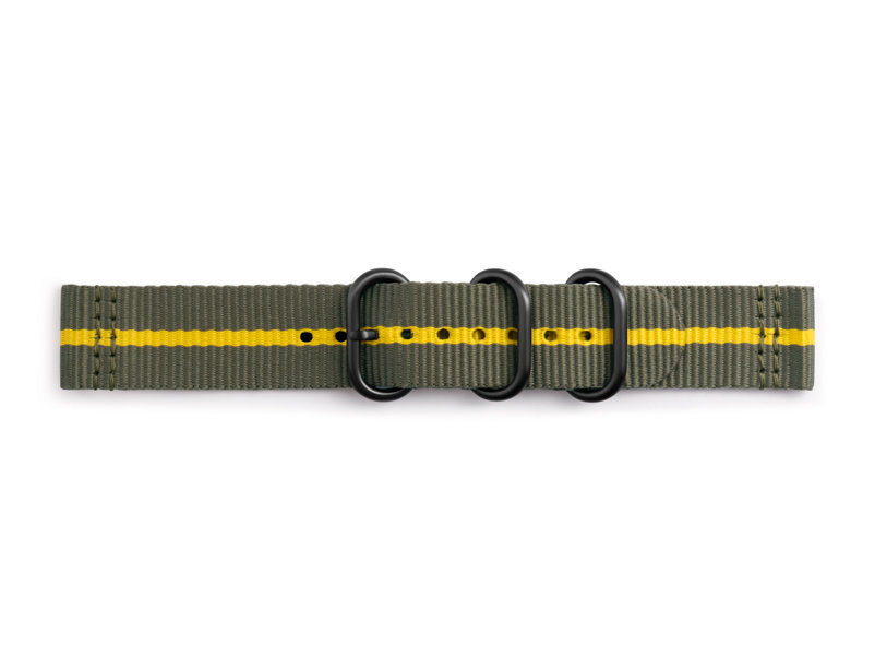 SAMSUNG Strap Studio Premium Nato, Ersatzarmband, Grau/Gelb
