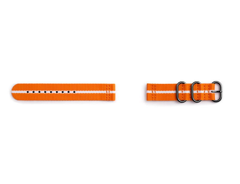 SAMSUNG Strap Studio Premium Nato, Ersatzarmband, Orange/Weiß