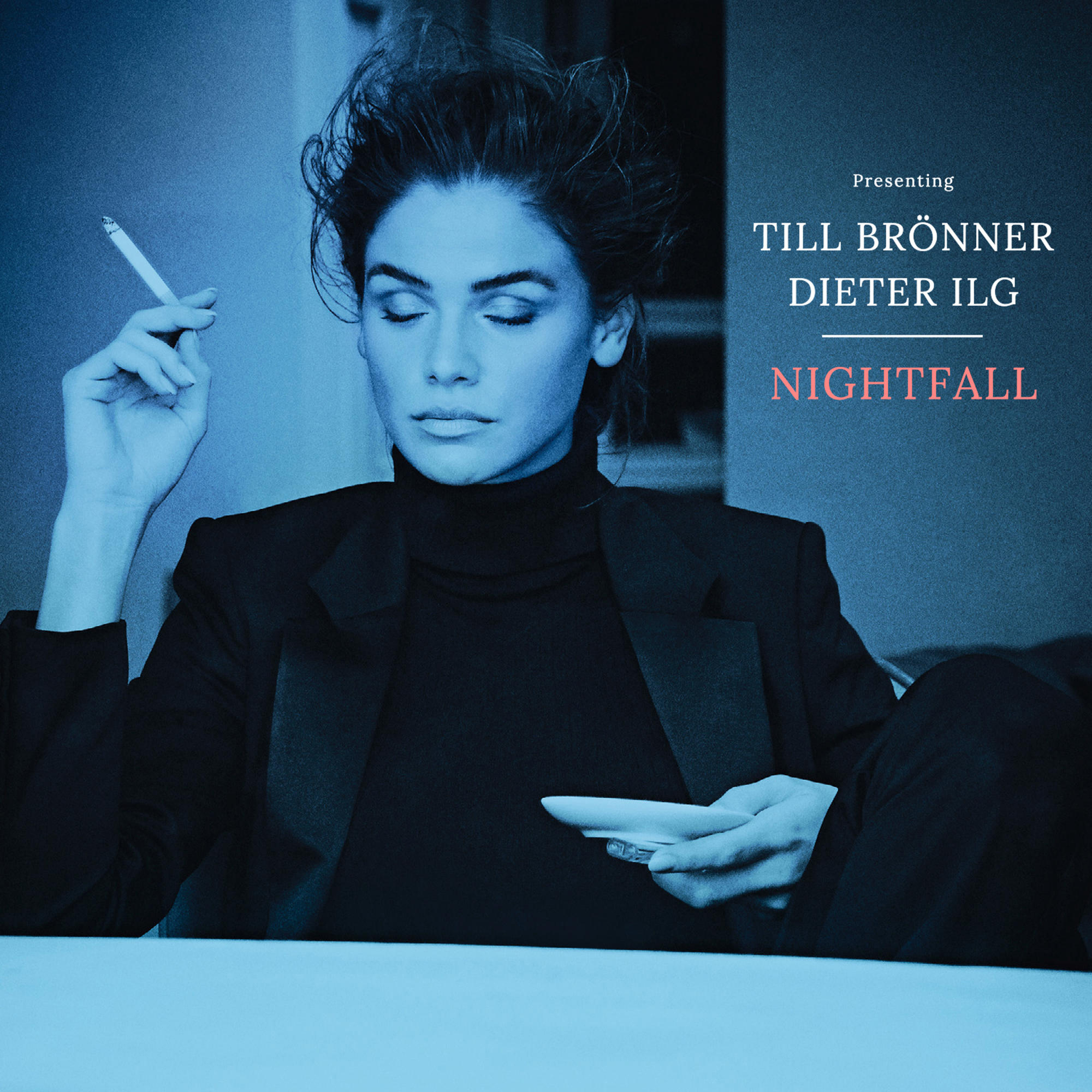 Albumcover mit einer rauchenden Frau und Text: Till Brönner, Dieter Ilg, Nightfall.
