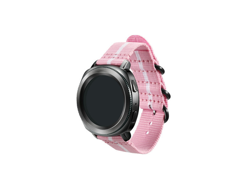 SAMSUNG Strap Studio Premium Nato, Ersatzarmband, Pink/Weiß