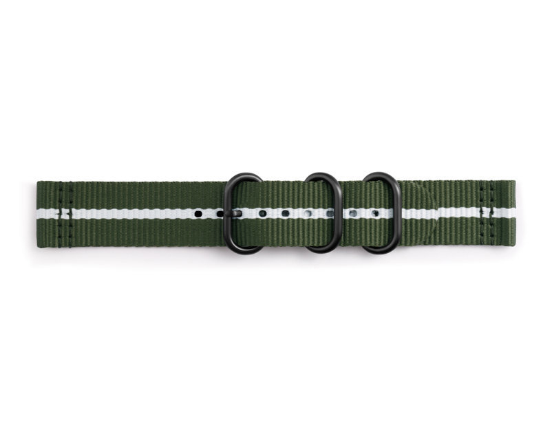 SAMSUNG Strap Studio Premium Nato, Ersatzarmband, Grün/Weiß