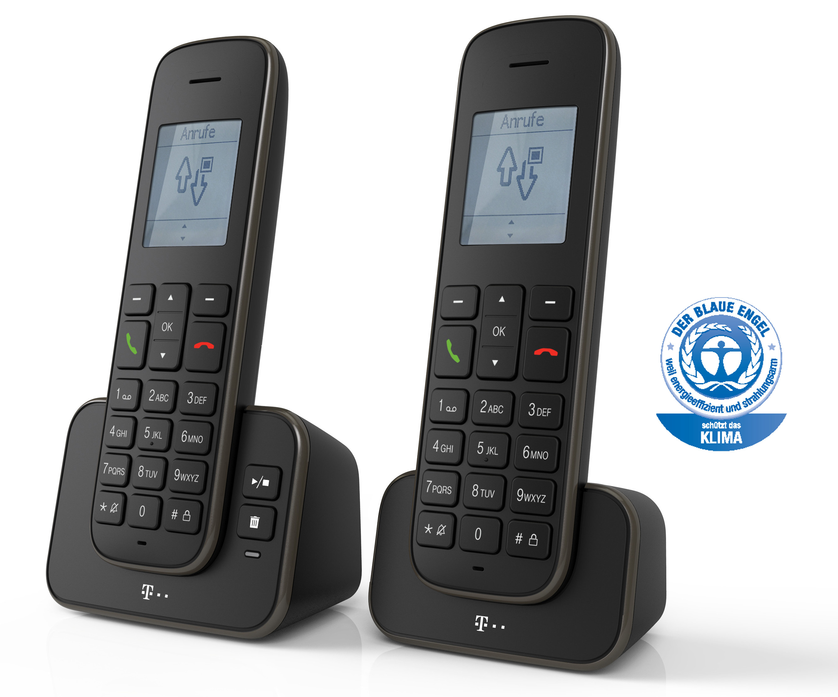 TELEKOM Sinus A 207 Duo - mit 2 Mobilteilen Schnurloses Telefonset