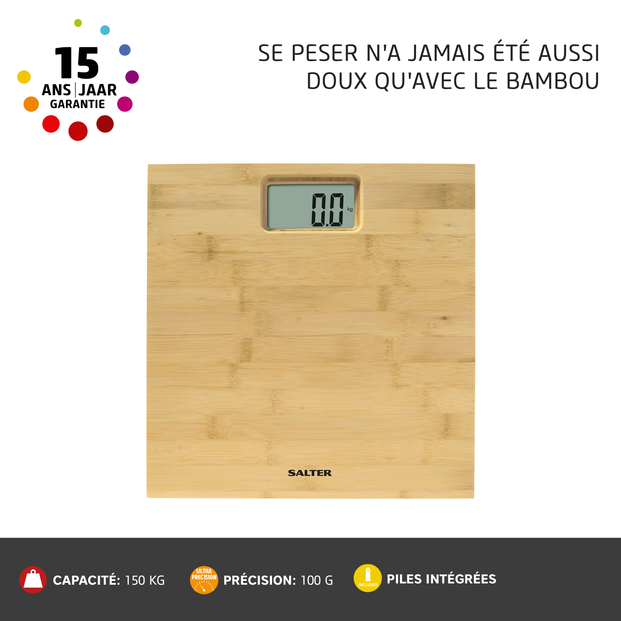 SALTER Personenweegschaal Bamboo (SA 9216 WD3R)