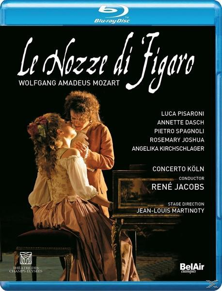 Le Nozze di Figaro Blu-ray Disc-Cover. Ein Paar umarmt sich. Blauer Einband.