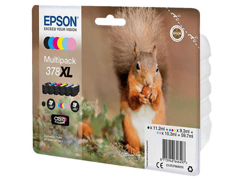 EPSON Eichhörnchen, 378XL, 6-farbig, C13T37984010; Tintenpatrone — Foto 2 von 2