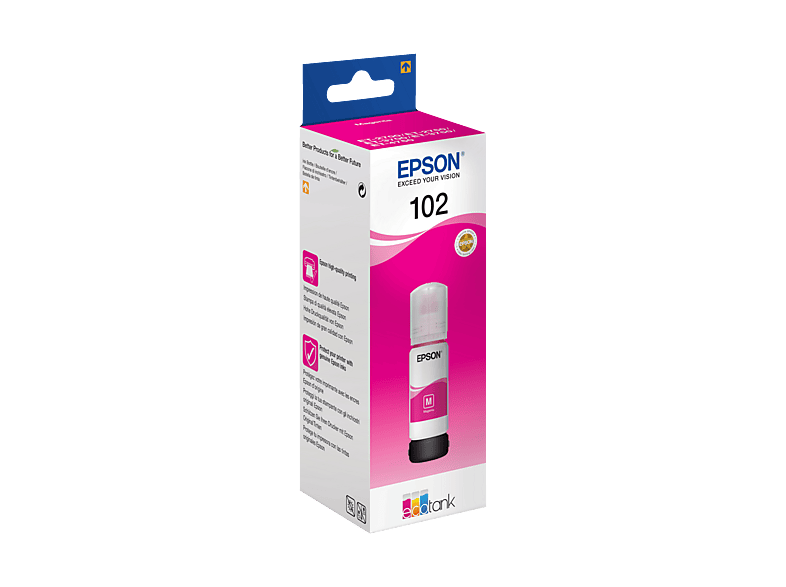 EPSON EcoTank 102 Nachfülltinte, Magenta, C13T03R340 Tintenflasche