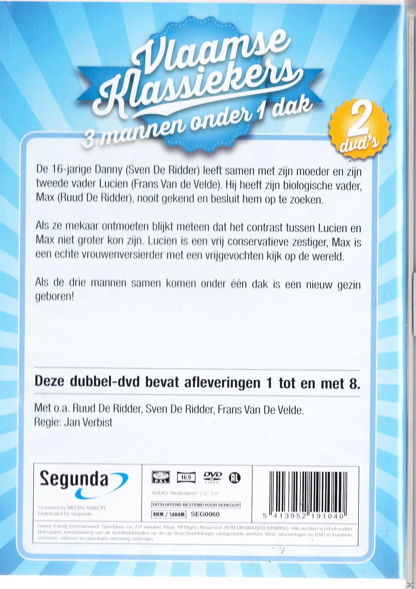Boîtier DVD avec texte en flamand, titre et générique du film. Un cercle jaune avec du texte est présent.