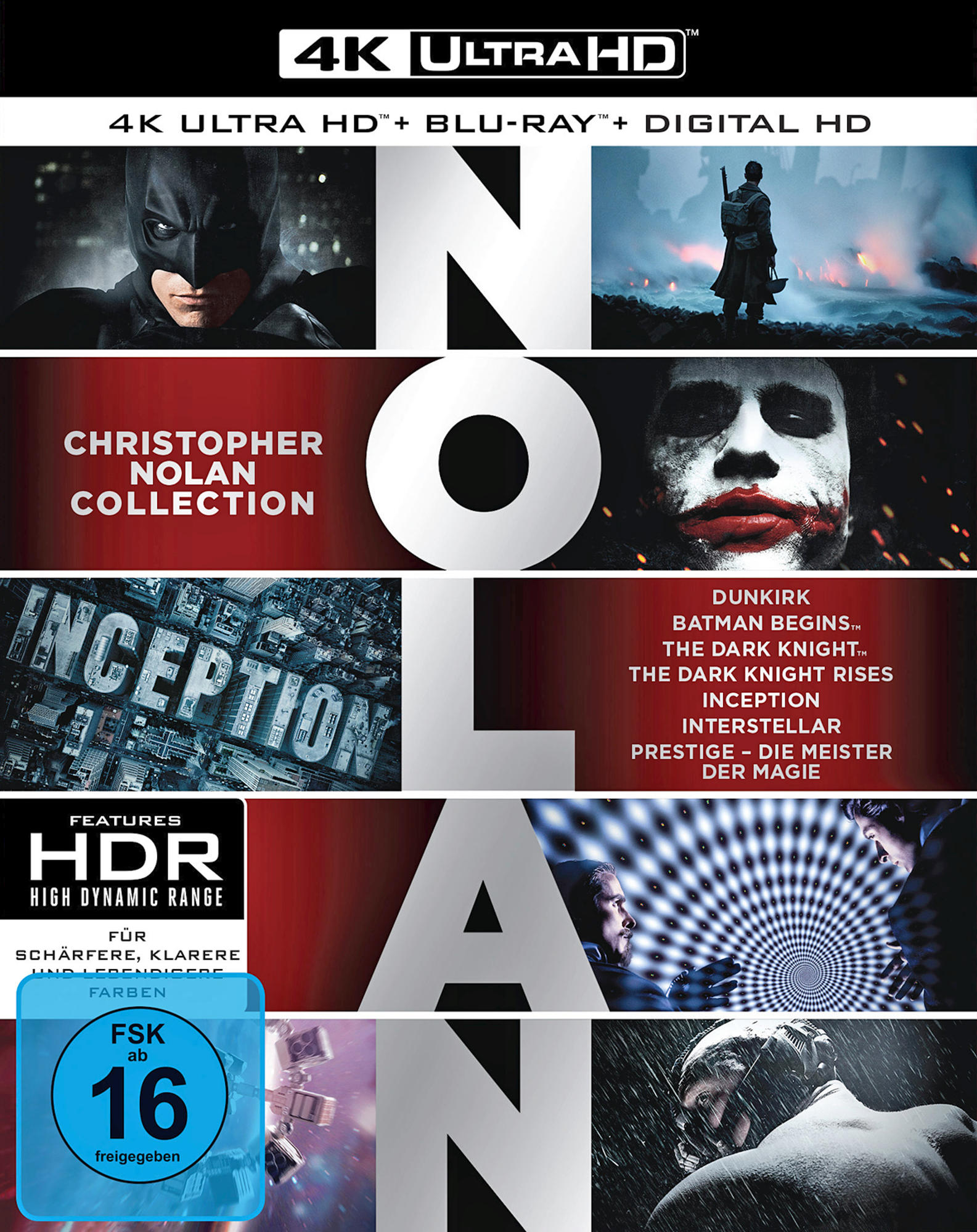 Nolan Collection – Exklusiv-Box mit 21 Discs (7x 4K Ultra HD + 7x Blu-ray + 7x Bonus-Blu-ray) 4K Ultra HD Blu-ray + Blu-ray