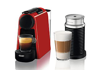 DE-LONGHI Outlet Nespresso Essenza Mini EN85.RAE kapszulás kávéfőző, piros, Aeroccino