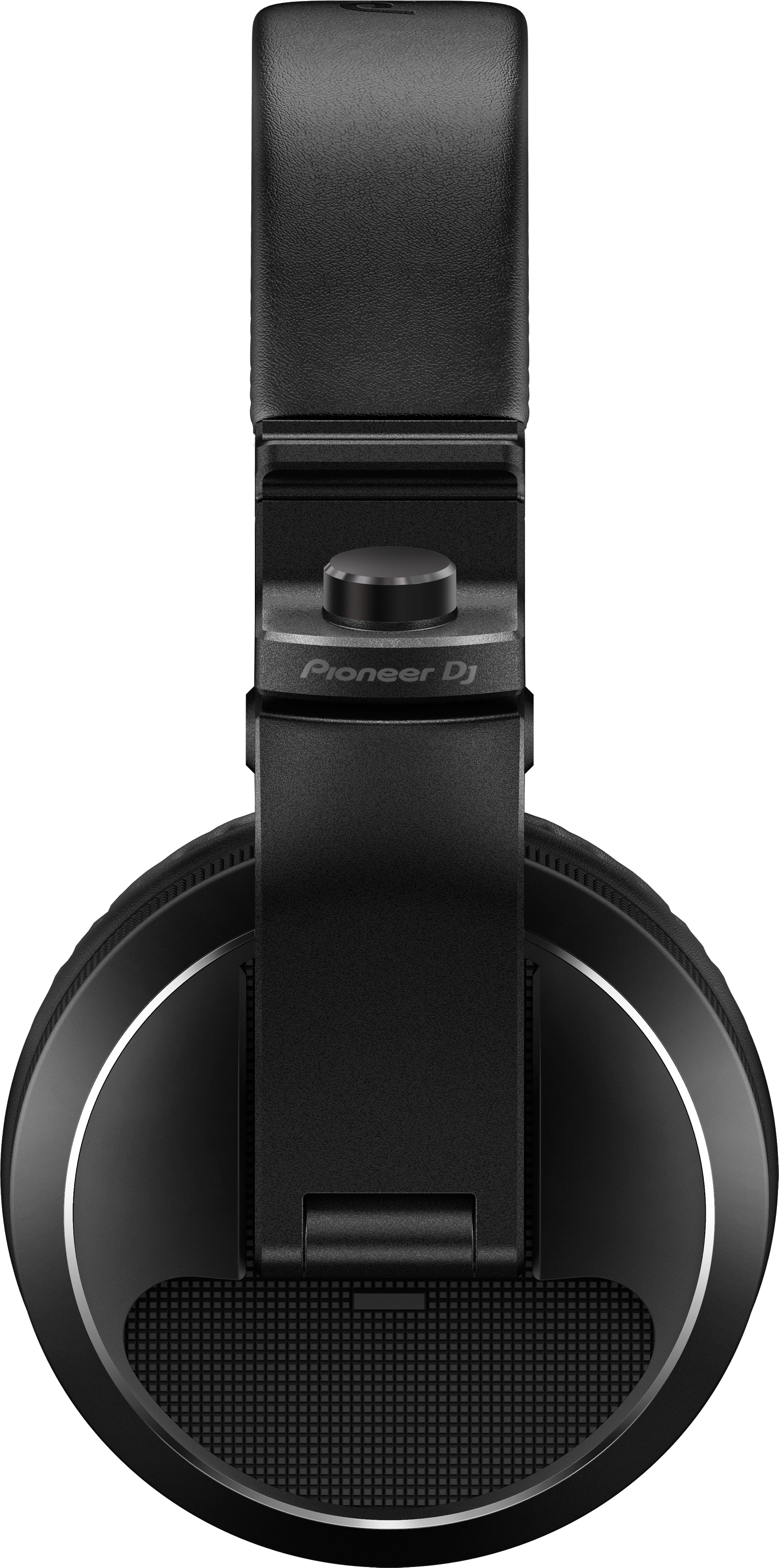 Black Pioneer DJ headphones, top-down view, with the Pioneer DJ logo visible.