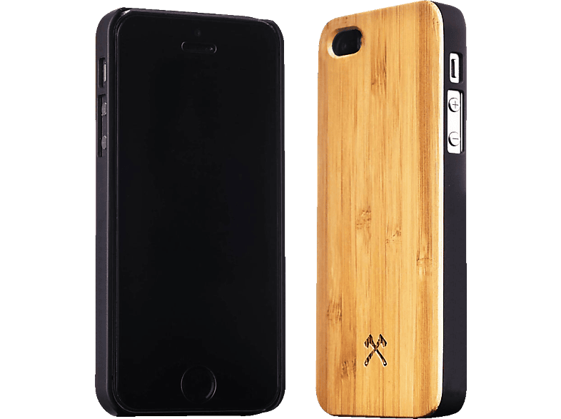 WOODCESSORIES EcoCase Classic, Backcover, Apple, iPhone 5, iPhone 5S, iPhone SE (2016), Kirsch/Schwarz