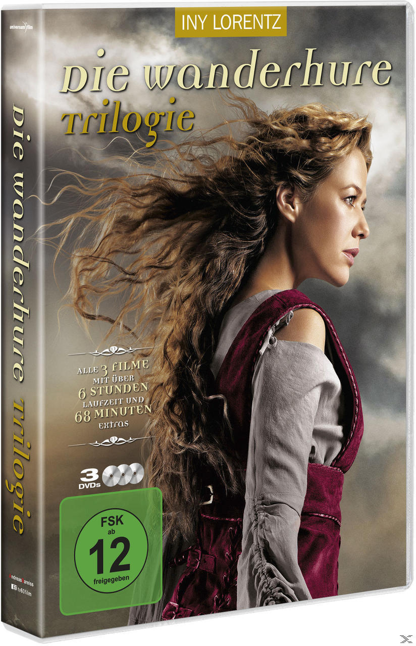 DVD-Cover von "Die Wanderhure Trilogie". Zeigt eine Frau in historischem Kleid.