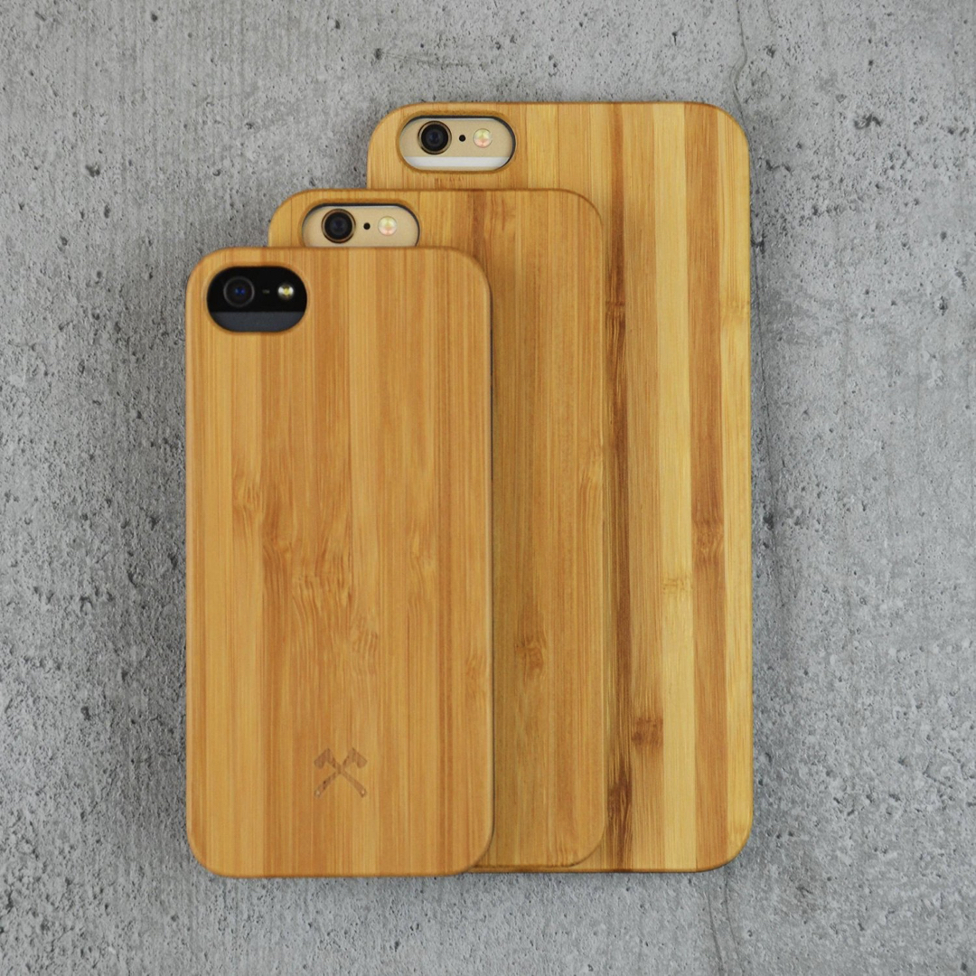 WOODCESSORIES Backcover, 6s, Bambus/Schwarz Apple, Classic, iPhone 6, EcoCase iPhone