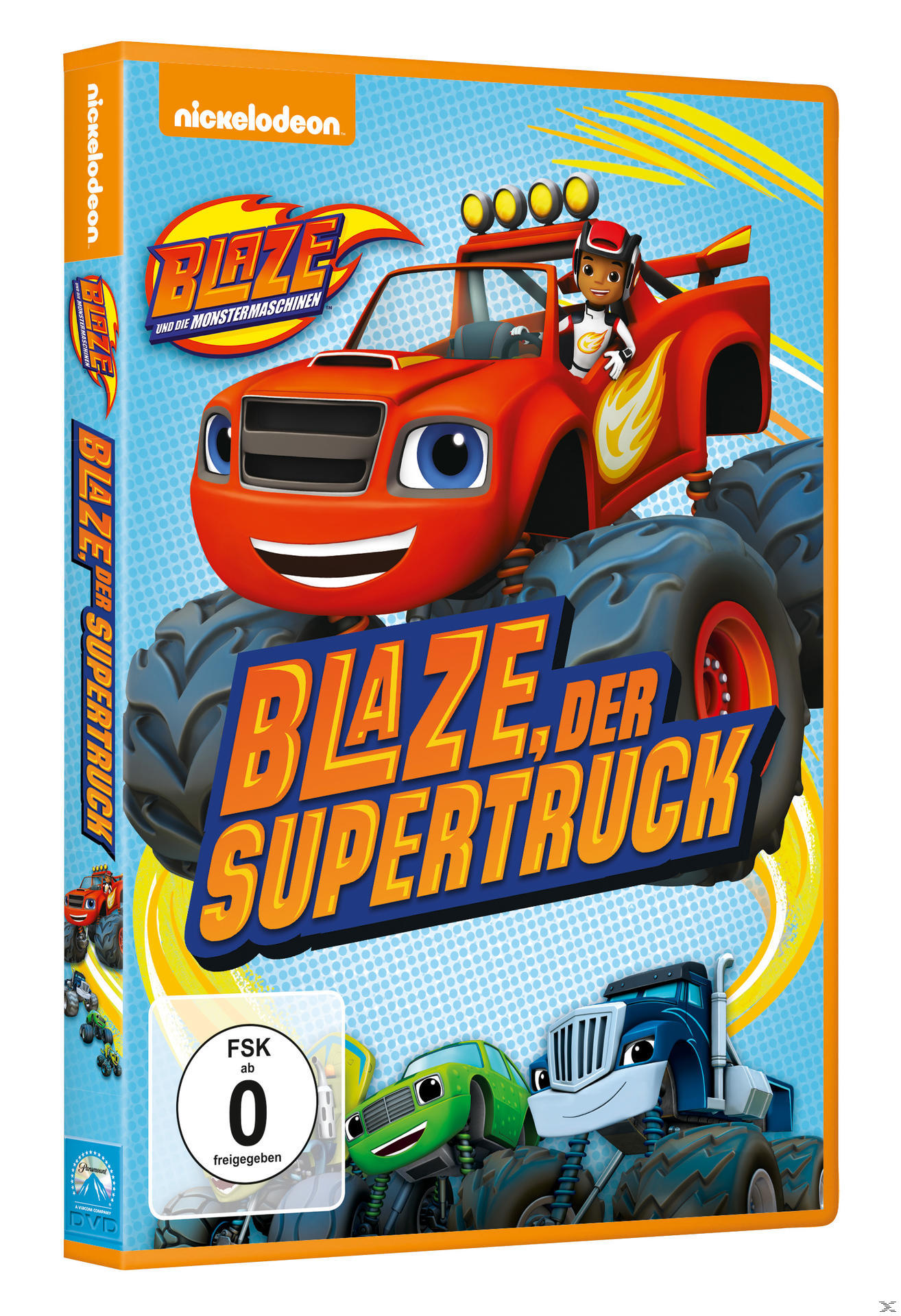 DVD-Hülle von Blaze und den Monster Trucks. Blaze, ein roter Monstertruck, ist auf dem Cover.
