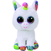TY Pixy Einhorn Plüschfigur, Weiß/Mehfarbig