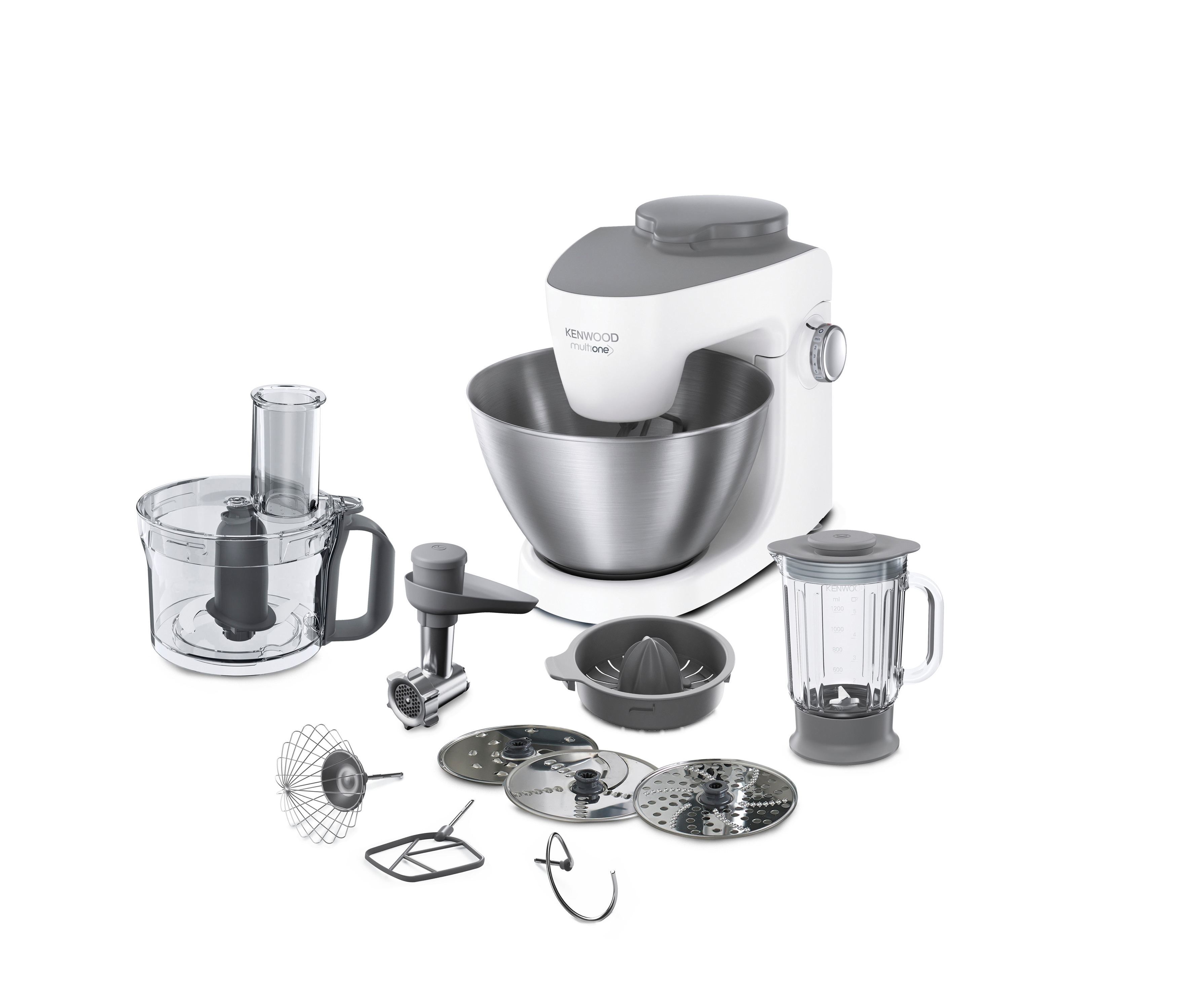 KENWOOD MultiOne KHH323 WH Küchenmaschine Weiß (Rührschüsselkapazität: 4,3 l, 1000 Watt)