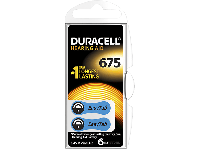 DURACELL DA675 6db elem(hallókészülék)