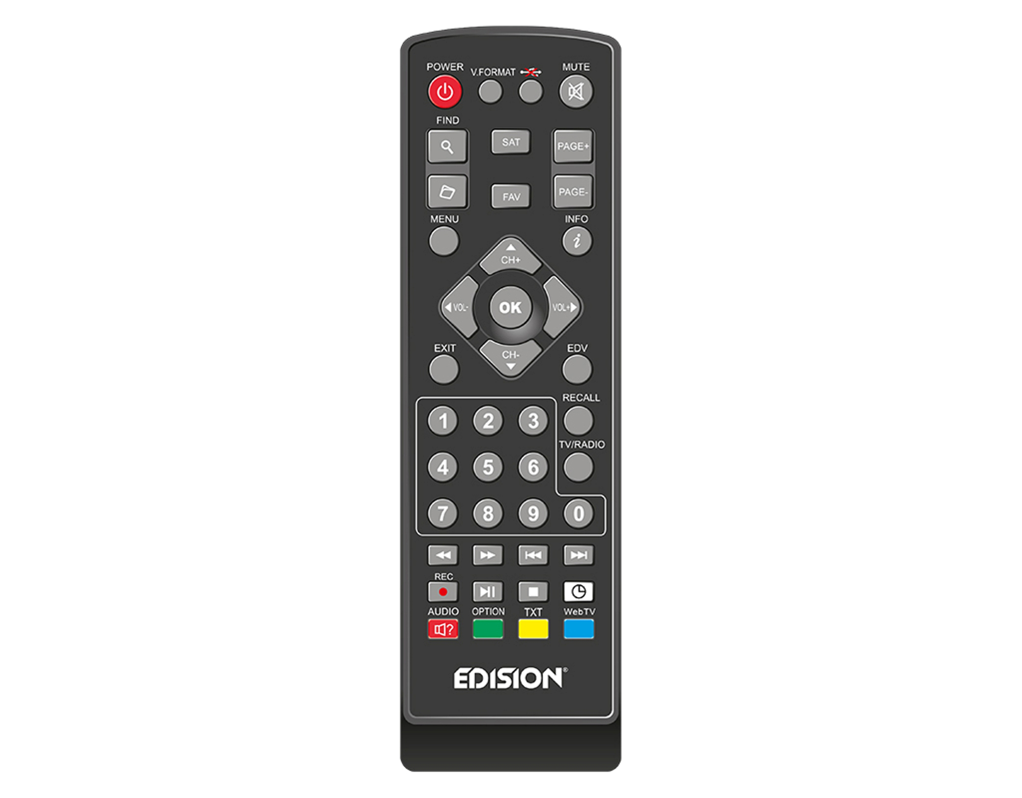 EDISION T265 PROTON DVB-T2 HD Receiver (HDTV, DVB-T2 HD, DVB-C, DVB-C2, Schwarz)