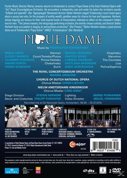 Rückseite der 'Pique Dame' DVD mit Cast- und Crew-Credits.