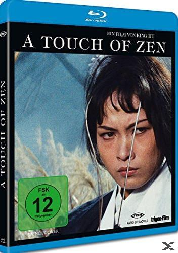 Blu-ray-Cover eines Films mit einer Frau mit Klinge im Gesicht und Text: A Touch of Zen.