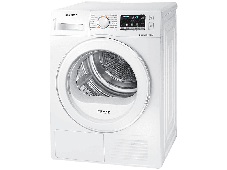 Secadora - Samsung DV80M5010IW/EC, Bomba de calor, 8 KG, Blanco