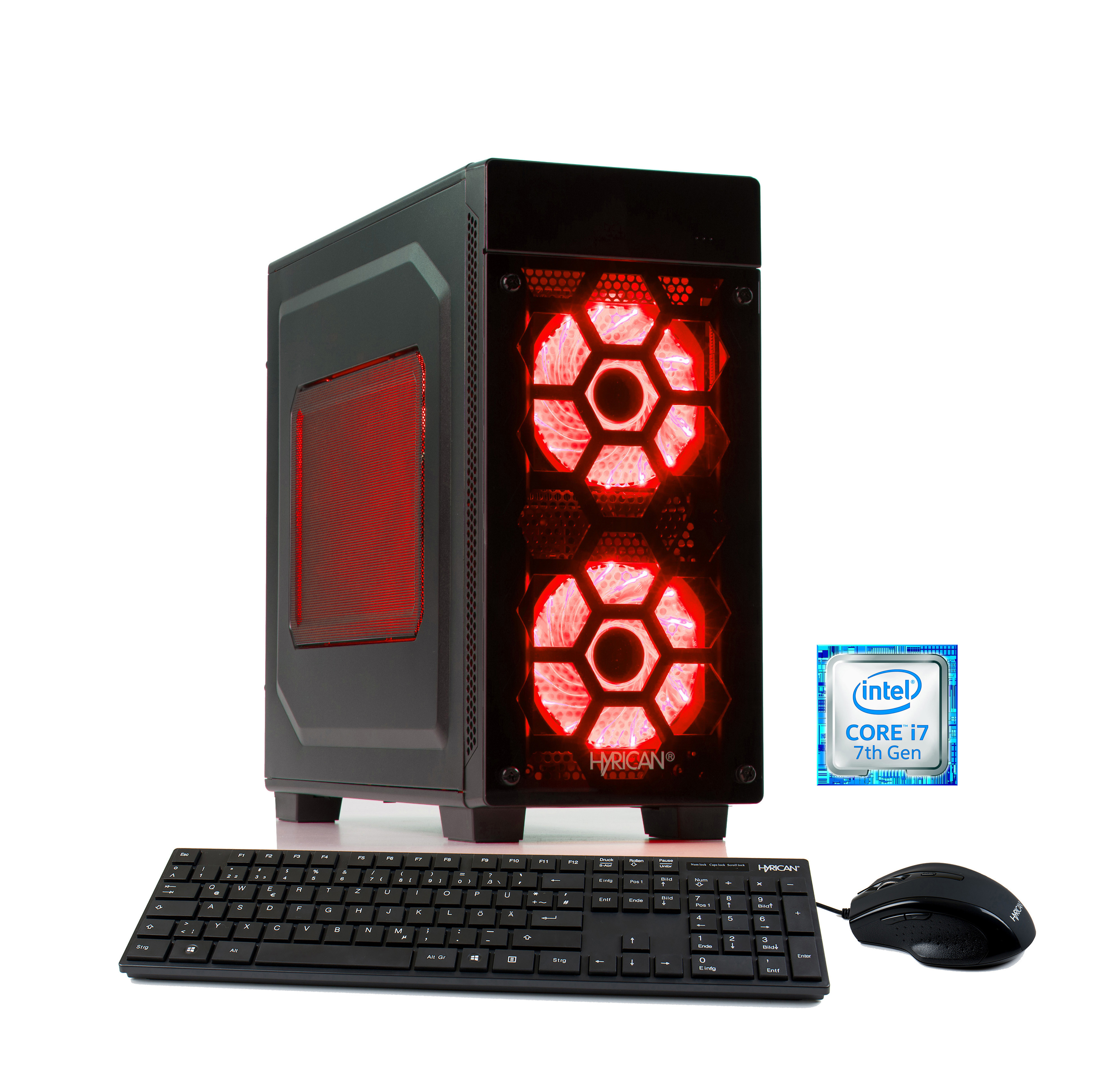 HYRICAN STRIKER 5658 RED I7-7700/16GB/240GB SSD+2TB - Intel® Core™ i7 i7-7700 - 16 GB - 240 GB - NVIDIA GeForce® GTX 1070 Ti - Windows 10