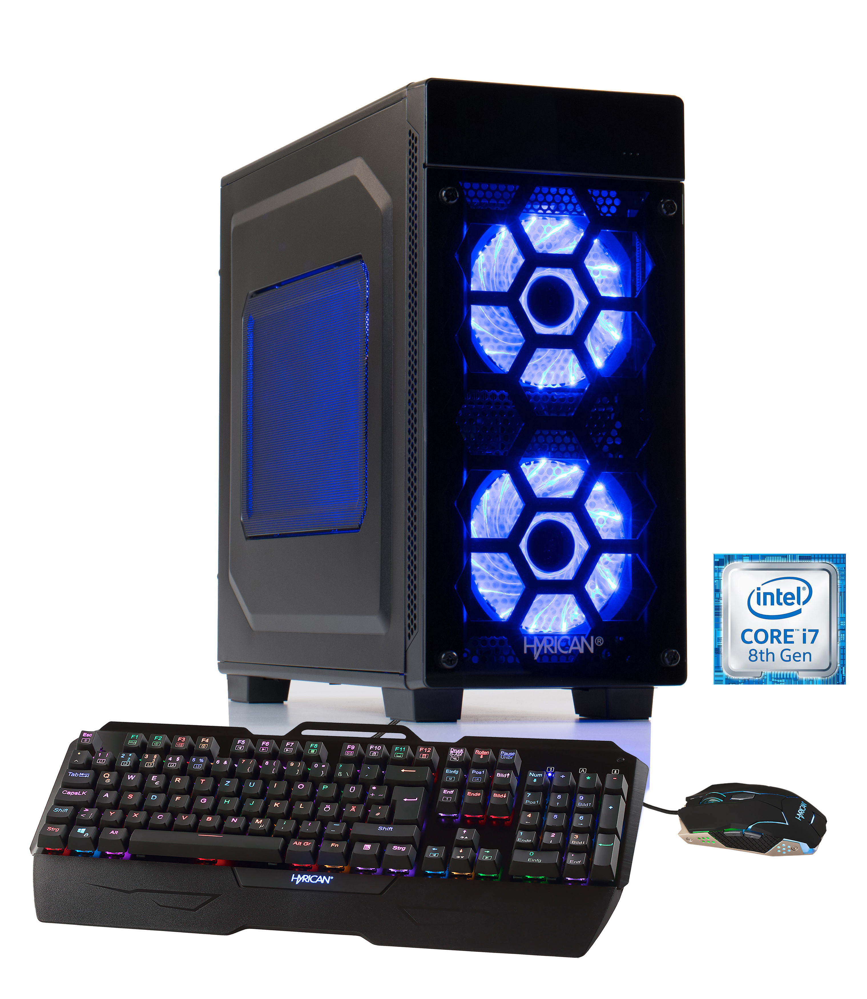 HYRICAN STRIKER-X 5761 BLUE I7-8700K/16GB/240GB+2TB - Intel® Core™ i7 i7-8700K - 16 GB - 240 GB - NVIDIA GeForce® GTX 1080 - Windows 10