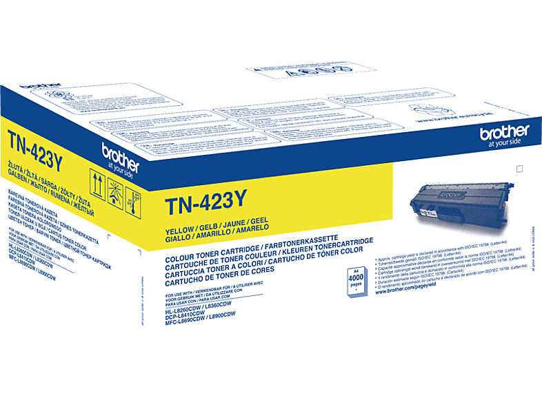 Cartouche de toner jaune TN423Y pour imprimante BROTHER MFC L8690CDW