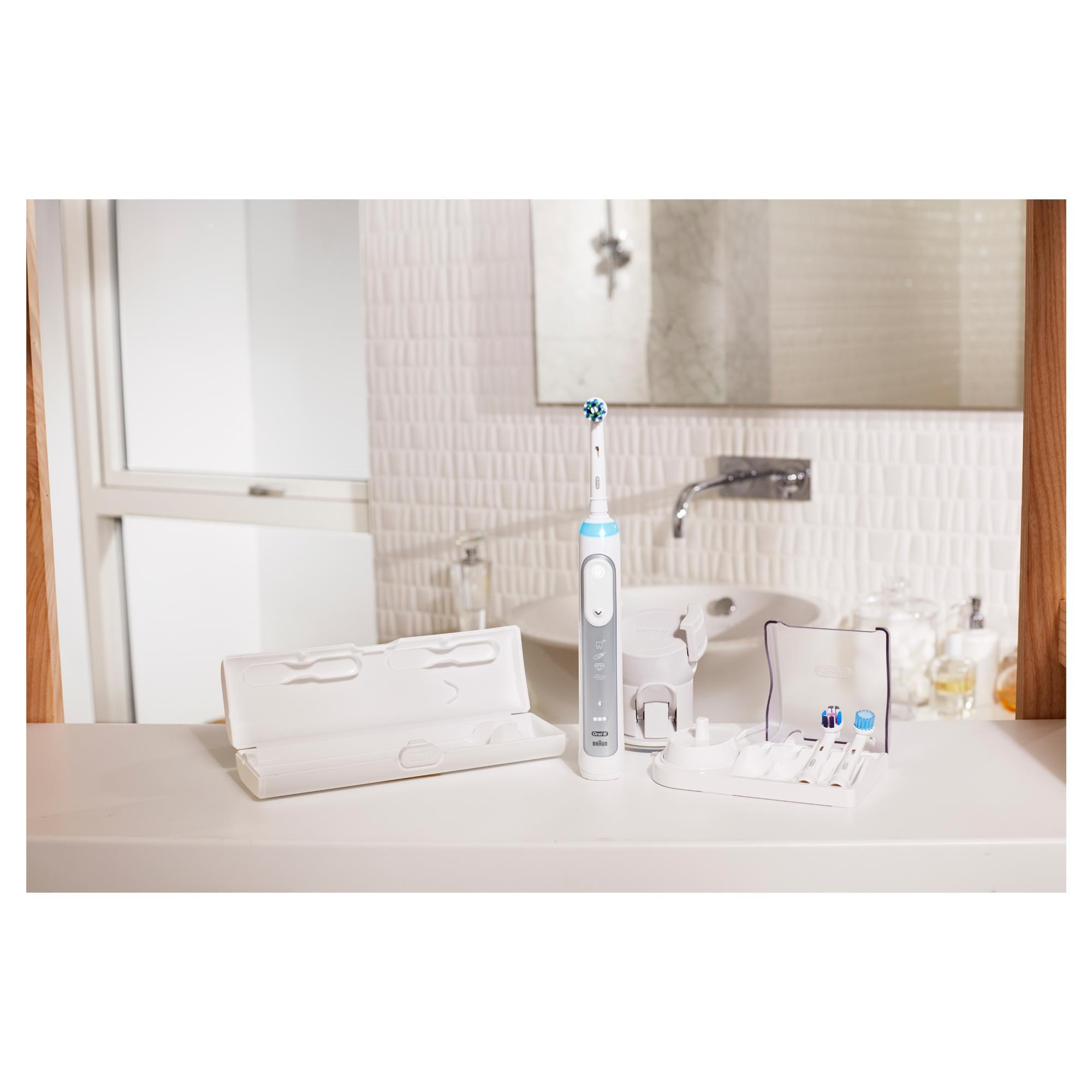 ORAL-B Genius 8900 mit 2. Zahnbürste elektrische Zahnbürste Weiß/Silber, Reinigungstechnologie: Oszillierend / Rotierend / Pulsierend (3D)