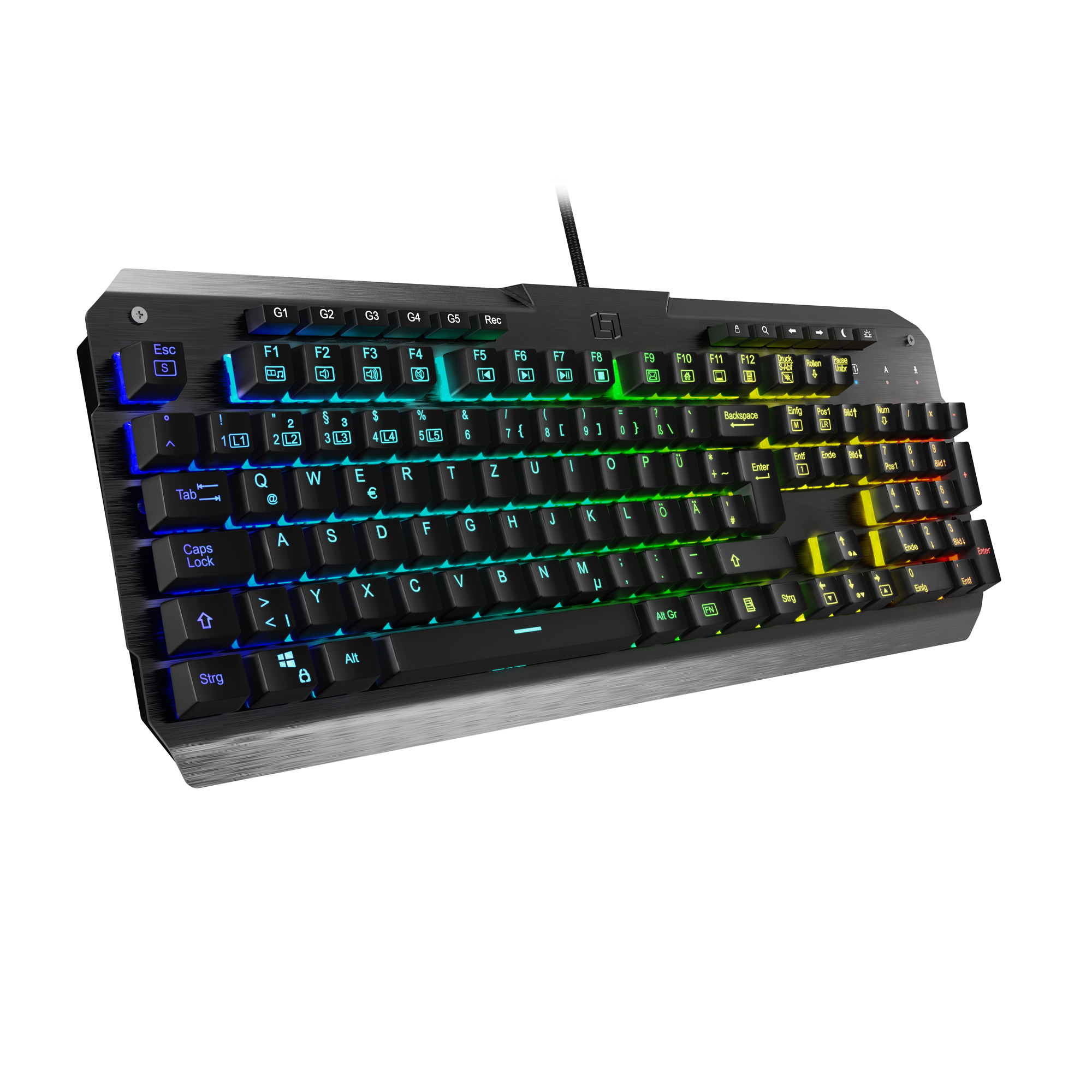 LIONCAST LK300 RGB, Gaming Tastatur, Mechanisch, kabelgebunden, Schwarz