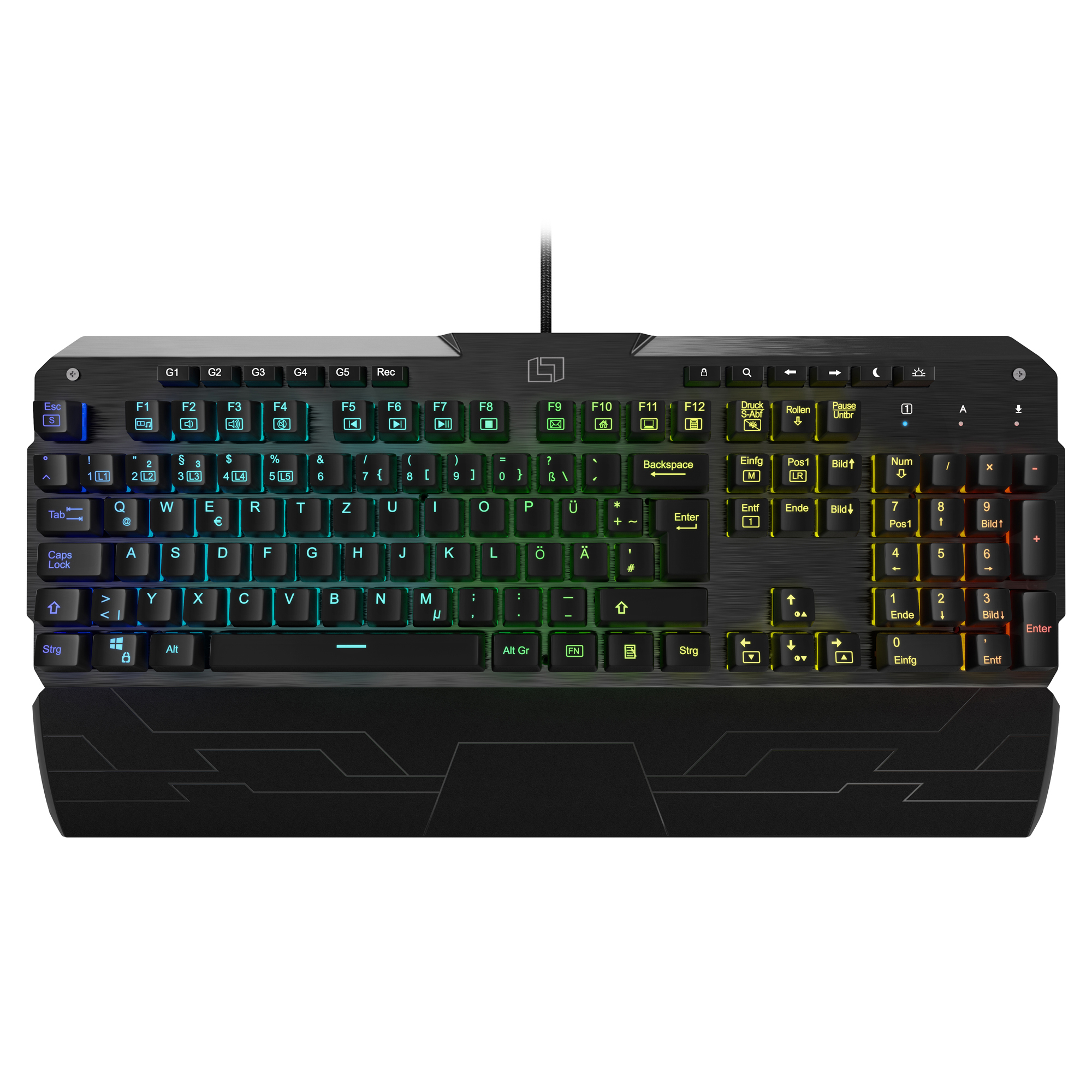 LIONCAST LK300 RGB, Gaming Tastatur, Mechanisch, kabelgebunden, Schwarz
